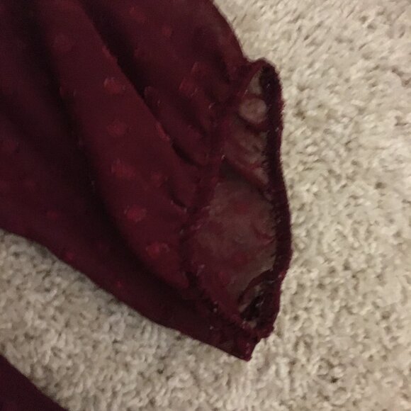 Merlot Multilayered Swiss Dot Blouse - Picture 11 of 16